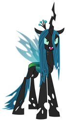 Size: 828x1517 | Tagged: safe, artist:mlgtrap, queen chrysalis, changeling, changeling queen, g4, the mean 6, antagonist, evil, evil smile, female, horn, simple background, smiling, solo, vector