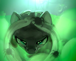 Size: 2511x2020 | Tagged: safe, artist:mandumustbasukanemen, zecora, spider, zebra, g4, luna eclipsed, bust, female, green smoke, mare, nightmare night, portrait, solo