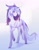 Size: 1685x2160 | Tagged: safe, artist:hiolies, oc, oc only, oc:estel moonborn, pony, unicorn, coat markings, full body, gradient background, horn, purple coat, purple mane, raised hoof, solo, unicorn oc