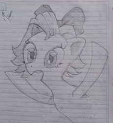 Size: 3065x3311 | Tagged: safe, artist:zamiración, oc, oc only, earth pony, cute, lined paper, pencil drawing, photo, solo, traditional art