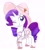 Size: 1916x2107 | Tagged: artist needed, safe, rarity, pony, unicorn, g4, blushing, clothes, colored, ear fluff, female, hat, horn, looking at you, mare, one eye closed, see-through, simple background, solo, swimsuit, traditional art, white background, wink, winking at you