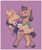 Size: 1615x1926 | Tagged: safe, artist:bkiltersot, colter sobchak, jeff letrotski, earth pony, pony, g4, bipedal, carrying, clothes, duo, duo male, facial hair, gay, glasses, holding a pony, hooves behind head, hooves to the chest, looking at each other, looking at someone, male, passepartout, signature, smiling, smiling at each other, stallion, standing, suit, unshorn fetlocks