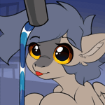 Size: 560x560 | Tagged: safe, artist:rileyisherehide, oc, oc only, oc:phase noise, pegasus, pony, :p, animated, behaving like a cat, commission, gif, male, mlem, silly, silly pony, sink, solo, stallion, thirsty, tongue out, water, ych result, you're doing it wrong