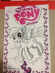Size: 768x1024 | Tagged: safe, artist:thom zahler, idw, official comic, derpy hooves, twilight sparkle, pegasus, pony, unicorn, g4, micro-series #1, my little pony micro-series, 2013, comic cover, cover, cover art, female, horn, mare, my little pony logo, open mouth, open smile, signature, smiling, spread wings, tail, wings