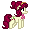 Size: 32x32 | Tagged: safe, artist:cupute, cherry jubilee, earth pony, g4, animated, commission, digital art, gif, gif for breezies, picture for breezies, pixel animation, pixel art, simple background, solo, transparent background, ych result, yellow coat