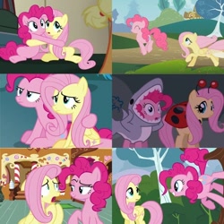 Size: 736x736 | Tagged: safe, artist:mixermike622, screencap, fluttershy, pinkie pie, earth pony, pegasus, pony, buckball season, dragonshy, g4, clothes, costume, duo, duo female, episode needed, female, nightmare night costume
