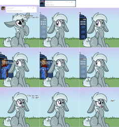 Size: 2104x2242 | Tagged: safe, artist:paint-smudges, silverspeed, pony, g4, ask, ask silverspeed, doctor who, floppy ears, tardis, text, the doctor