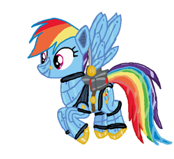 Size: 490x446 | Tagged: safe, artist:qjosh, rainbow dash, pegasus, pony, robot, robot pony, g4, female, rainbot dash, roboticization, simple background, solo, transformation, transformation sequence, white background