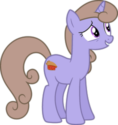 Size: 965x1024 | Tagged: safe, artist:cloudy glow, edit, vector edit, lilac custard, pony, unicorn, background pony, horn, recolor, smiling, solo, vector