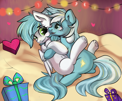 Size: 3000x2500 | Tagged: safe, oc, pegasus, pony, unicorn, butt, commission, couple, cute, female, heart, horn, mare, plot, ych result