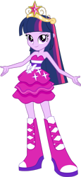 Size: 577x1250 | Tagged: safe, artist:cloudy glow, twilight sparkle, human, equestria girls, g4, my little pony equestria girls, bare shoulders, boots, clothes, crown, dress, fall formal outfits, female, humanized, jewelry, regalia, shoes