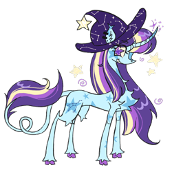 Size: 2048x2048 | Tagged: safe, artist:cingulomana, oc, oc only, oc:ursa dusk, classical unicorn, pony, unicorn, g4, bangs, blaze (coat marking), blue coat, chest fluff, cloven hooves, coat markings, colored, colored eyebrows, colored hooves, colored horn, colored pupils, colored sclera, concave belly, curved horn, cutie mark eyes, ear fluff, ear piercing, ear tufts, earring, eye clipping through hair, eyebrows, eyebrows visible through hair, eyelashes, facial markings, flat colors, glowing, glowing horn, hat, high res, horn, jewelry, leg fluff, leonine tail, long horn, long legs, long mane, long neck, long tail, looking back, magic, magical lesbian spawn, offspring, parent:trixie, parent:twilight sparkle, parents:twixie, piercing, profile, purple hooves, purple pupils, shiny mane, shiny tail, shoulder fluff, simple background, slender, smiling, solo, sparkles, sparkly eyes, spirals, standing, star mark, starry eyes, stars, straight mane, straight tail, tail, tall, tall ears, thin, thin legs, three toned mane, three toned tail, transparent background, tri-color mane, tri-color tail, tri-colored tail, tricolor mane, tricolor tail, tricolored mane, tricolored tail, unicorn horn, unicorn oc, unshorn fetlocks, wingding eyes, witch hat, wizard hat, yellow sclera