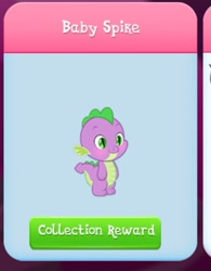 Size: 535x687 | Tagged: safe, gameloft, screencap, spike, dragon, g4, my little pony: magic princess, baby, baby dragon, baby spike, cropped, cute, gameloft shenanigans, male, solo, spikabetes, standing, younger