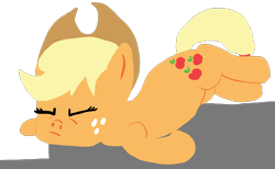 Size: 2437x1499 | Tagged: safe, artist:wissle, applejack, earth pony, pony, g4, atg 2024, eyes closed, faceplant, falling, female, mare, newbie artist training grounds, silly, silly pony, simple background, solo, solo focus, stairs, transparent background, who's a silly pony