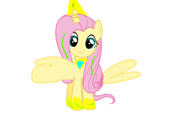 Size: 1080x810 | Tagged: safe, fluttershy, alicorn, pony, 1000 hours in ms paint, spread wings, wings