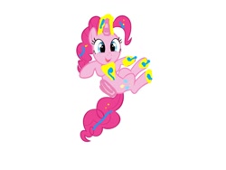 Size: 1080x810 | Tagged: safe, pinkie pie, alicorn, pony, 1000 hours in ms paint, alicornified, jumping, open mouth, pinkiecorn, race swap