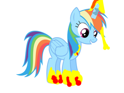 Size: 1080x810 | Tagged: safe, rainbow dash, alicorn, pony, 1000 hours in ms paint, alicornified, race swap, rainbowcorn, smiling