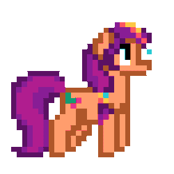 Size: 256x256 | Tagged: safe, artist:cupute, sunny starscout, earth pony, pony, g5, animated, background pony, braid, commission, cute, digital art, gif, pixel animation, pixel art, png, simple background, solo, transparent background, ych result