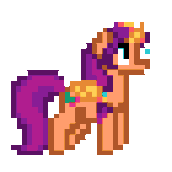 Size: 256x256 | Tagged: safe, artist:cupute, sunny starscout, alicorn, pony, g5, alicornified, animated, background pony, braid, commission, cute, digital art, gif, pixel animation, pixel art, png, race swap, simple background, solo, transparent background, ych result