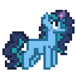 Size: 256x256 | Tagged: safe, artist:cupute, misty brightdawn, pony, g5, animated, background pony, colored horn, commission, curly mane, curly tail, cute, digital art, eyelashes, female, gif, hair over eyes, horn, impossibly long tail, long mane, mistybetes, pixel animation, pixel art, png, simple background, solo, tail, transparent background, ych result
