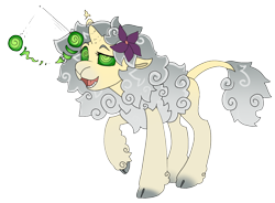 Size: 1752x1288 | Tagged: safe, artist:atcpony, oc, oc only, oc:mercury shine, pony, sheep, unicorn, cloven hooves, female, horn loss, hypnosis, mare, pony to sheep, sheepified, simple background, species swap, transformation, transparent background
