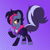 Size: 2003x2003 | Tagged: safe, artist:badumsquish, derpibooru exclusive, star tracker, earth pony, pony, skunk, g4, abstract background, alternate hairstyle, antagonist, bandolier, clothes, colored sclera, costume, crossdressing, crossplay, eyelashes, eyeshadow, freckles, frown, hoof hold, indigo park (video game), looking back, makeup, male, pants, pose, potion, raised tail, red eyes, ripped pants, salem the skunk, shirt, show accurate, skunk stripe, smiling, smirk, socks, solo, stallion, starcrossed, tail, torn clothes, video game reference, yellow sclera