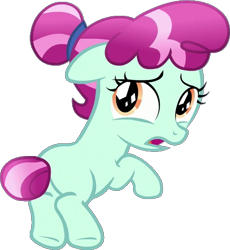 Size: 477x519 | Tagged: safe, edit, edited screencap, screencap, cherry valley, crystal pony, g4, the beginning of the end, butt, female, filly, foal, not a vector, plot, simple background, solo, transparent background