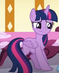 Size: 431x531 | Tagged: safe, screencap, twilight sparkle, alicorn, pony, deep tissue memories, g4, my little pony: friendship is forever, cropped, cute, sad, sadorable, solo, twilight sparkle (alicorn)