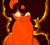 Size: 2180x1944 | Tagged: safe, artist:tr4p3z1um5, edit, oc, oc:burning holly, demon, demon pony, original species, pony, unicorn, abstract background, angry, aura, evil smile, female, glowing, glowing eyes, horn, orange eyes, smiling