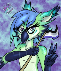 Size: 1000x1163 | Tagged: safe, artist:okamiarata, asexual, digital, flag, furry, icon, lgbt, pride, solo