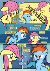 Size: 1920x2715 | Tagged: safe, artist:alexdti, artist:v-nico, fluttershy, rainbow dash, pegasus, pony, comic:how we met (italian), g4, blushing, comic, female, filly, filly fluttershy, filly rainbow dash, foal, italian, younger