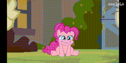 Size: 400x200 | Tagged: safe, screencap, pinkie pie, earth pony, pony, a friend in deed, g4, animated, chinese, female, gif, grin, happy, mare, smiling, subtitles