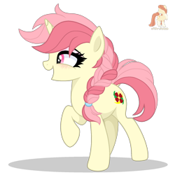 Size: 1600x1600 | Tagged: safe, artist:r4hucksake, oc, oc only, oc:lemonberry, pony, unicorn, braid, dock, eyeshadow, female, horn, makeup, mare, short tail, simple background, solo, tail, transparent background