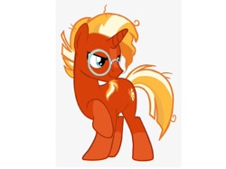 Size: 640x479 | Tagged: safe, artist:xenechun, edit, sunburst, pony, unicorn, g4, blaze (coat marking), coat markings, facial markings, glasses, horn, male, palette swap, raised hoof, recolor, reverse colors, smiling, smirk, socks (coat markings), solo