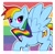 Size: 995x983 | Tagged: safe, artist:chalk_note, rainbow dash, pegasus, pony, cute, dashabetes, female, gay pride flag, mare, pride, pride flag, pride month, solo