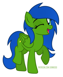 Size: 742x900 | Tagged: safe, artist:jennieoo, oc, oc only, oc:checkpoint, pegasus, pony, happy, looking at you, one eye closed, raffle prize, raffle winner, show accurate, simple background, smiling, smiling at you, solo, transparent background, vector, wink, winking at you