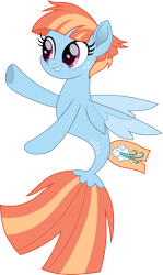 Size: 1191x2000 | Tagged: safe, alternate version, artist:cloudy glow, windy whistles, sea pony, g4, female, simple background, transparent background, vector