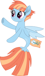 Size: 1191x2000 | Tagged: safe, alternate version, artist:cloudy glow, windy whistles, pegasus, seapony (g4), g4, cute, dancing, dorsal fin, female, fin, fin wings, fins, fish tail, flowing mane, flowing tail, happy, mare, seaponified, simple background, smiling, solo, species swap, tail, transparent background, vector, windybetes, wings