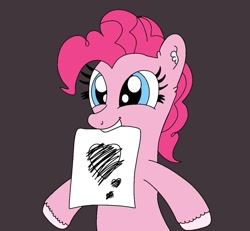 Size: 1287x1188 | Tagged: safe, artist:thebronypony123, pinkie pie, earth pony, bipedal, drawing, female, heart, solo