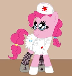 Size: 1290x1367 | Tagged: safe, artist:thebronypony123, pinkie pie, earth pony, doctor, female, outfit, sexy, solo