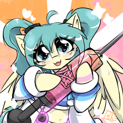 Size: 2000x2000 | Tagged: safe, artist:jubyskylines, pony, hatsune miku, heart, heart eyes, looking at you, ponified, solo, syringe, vocaloid, wingding eyes