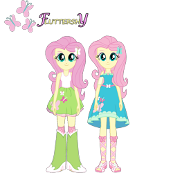 Size: 1500x1500 | Tagged: safe, artist:rupahrusyaidi, edit, edited screencap, screencap, fluttershy, human, equestria girls, g4, my little pony equestria girls: better together, background removed, boots, clothes, dress, female, looking at you, polka dot socks, sandals, self paradox, shoes, simple background, skinny, skirt, smiling, smiling at you, socks, thin, transparent background