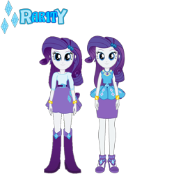 Size: 1500x1500 | Tagged: safe, artist:rupahrusyaidi, rarity, human, equestria girls, g4, boots, clothes, dress, female, high heels, looking at you, rarity peplum dress, self paradox, shoes, simple background, skirt, transparent background
