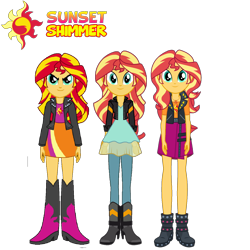 Size: 1500x1500 | Tagged: safe, artist:rupahrusyaidi, edit, edited screencap, screencap, sunset shimmer, human, equestria girls, g4, my little pony equestria girls, my little pony equestria girls: better together, background removed, boots, clothes, female, jacket, self paradox, shirt, shoes, simple background, skirt, transparent background, vest