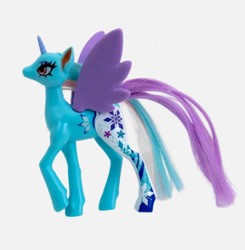 Size: 355x362 | Tagged: safe, alicorn, pony, anime eyes, bootleg, colored horn, colored wings, female, horn, mare, ponycorn magic hair, simple background, solo, toy, white background, wings