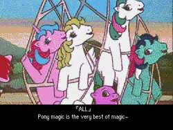 Size: 1280x960 | Tagged: safe, artist:fuddy_duddington, buttons (g1), draggle, fizzy, gusty, spike (g1), surprise, dragon, human, pegasus, pony, unicorn, g1, my little pony 'n friends, the end of flutter valley, 16-bit, 4:3, animated, buttons, horn, lyrics, scene interpretation, song, sound, super nintendo, text, webm, youtube, youtube link