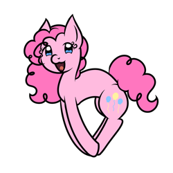 Size: 2048x2048 | Tagged: safe, artist:axjensenx05, pinkie pie, earth pony, g4, female, jumping, simple background, solo, white background