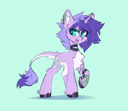 Size: 1661x1439 | Tagged: safe, artist:star-theft, oc, oc only, pony, unicorn, green background, horn, simple background, slit pupils, solo, unicorn oc