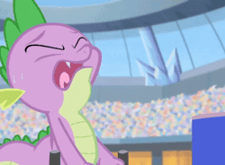 Size: 399x293 | Tagged: safe, spike, dragon, equestria games (episode), g4, breathing, eyes closed, solo
