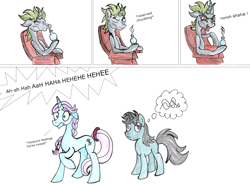 Size: 1874x1387 | Tagged: safe, artist:fleximusprime, oc, oc only, unicorn, atg 2024, horn, laughing mad, newbie artist training grounds, simple background, unicorn oc, white background